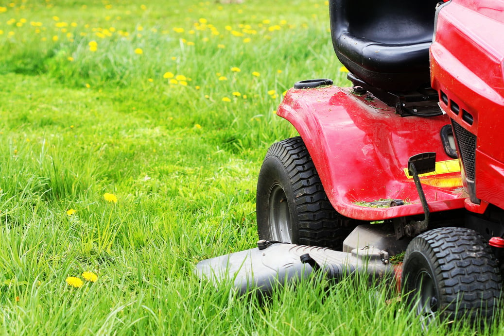 Lawn Mower in Garden